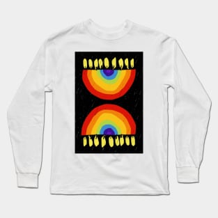 Rainbow Chanukiah Black Print Long Sleeve T-Shirt